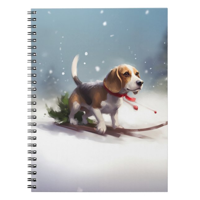 Cuaderno Navidades Beagle en invierno (Frente)