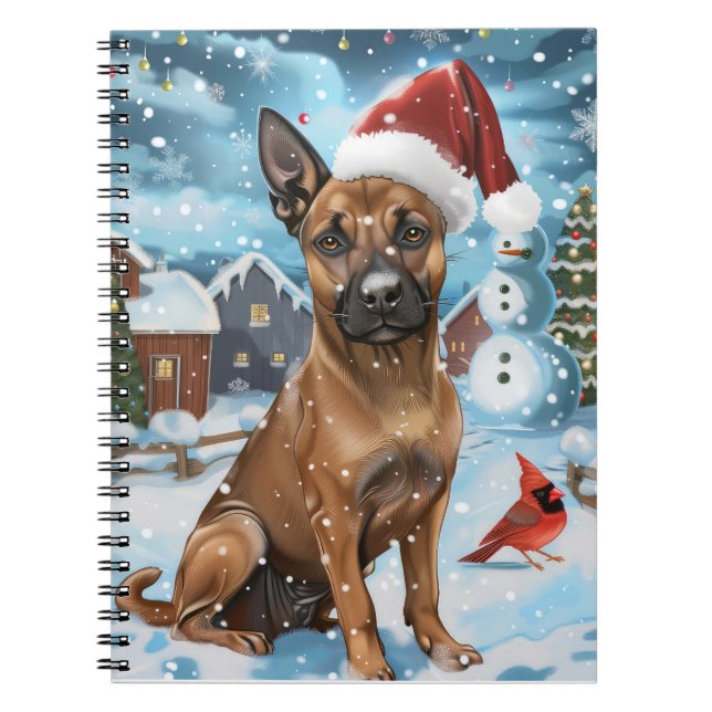 Cuaderno Navidades belgas malinoi Dog Winter Wonderland (Frente)