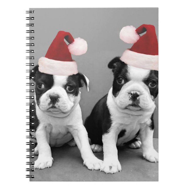 Cuaderno Navidades Boston terriers (Frente)