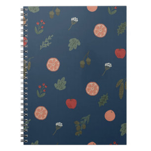 Cuaderno Navidades botánicos sin costura vintage bello pat