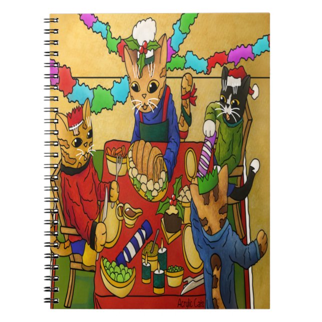 Cuaderno Navidades británicos cenan gatos (Frente)