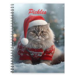 Cuaderno Navidades británicos de gatos en Shorthair se divi