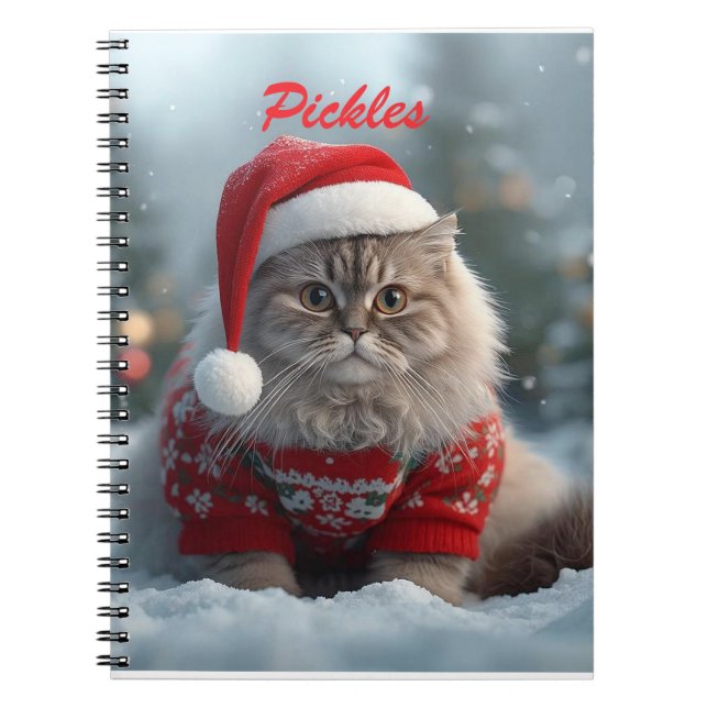 Cuaderno Navidades británicos de gatos en Shorthair se divi (Frente)