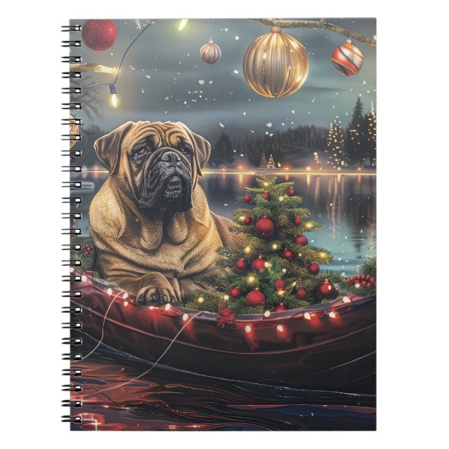 Cuaderno Navidades Bullmastiff Voyage festivo (Frente)