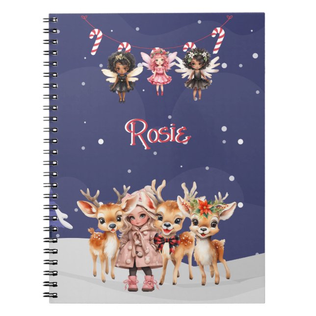 Cuaderno Navidades Chica reno Candy Cane Fairies (Frente)