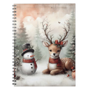 Cuaderno Navidades clásicos de los bosques de renos y snowm