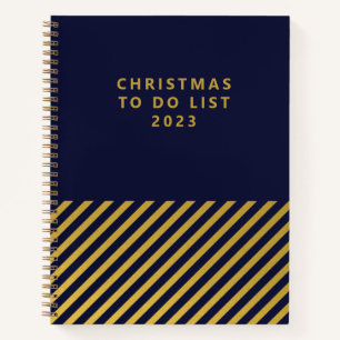 Cuaderno Navidades Clásicos Relieve metalizado dorado de la
