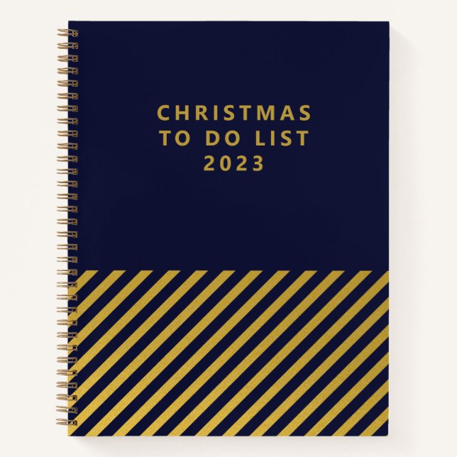 Cuaderno Navidades Clásicos Relieve metalizado dorado de la (Anverso)