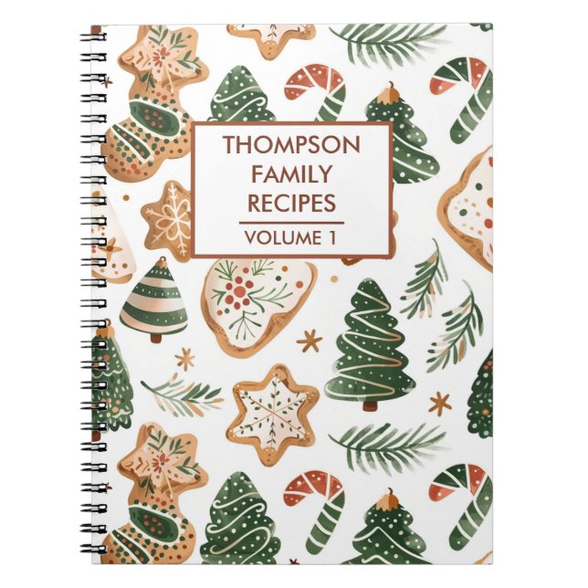 Cuaderno Navidades cocina receta personalizada (Frente)