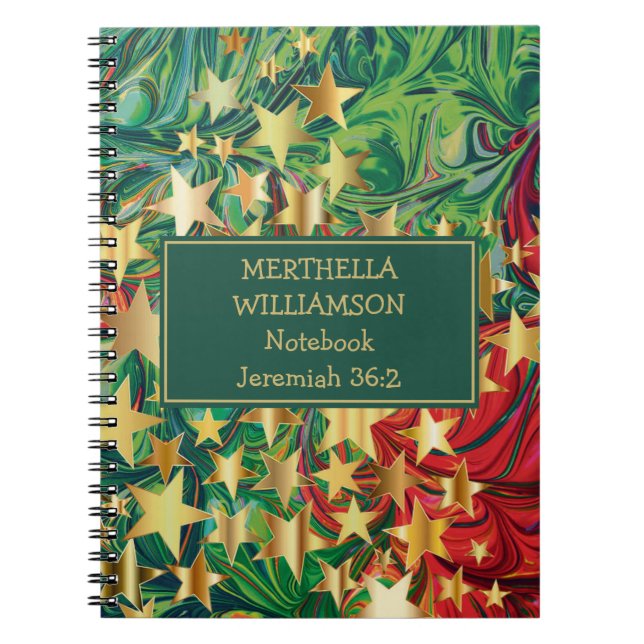 Cuaderno Navidades coloridos STARS Resumen Personalizado (Frente)