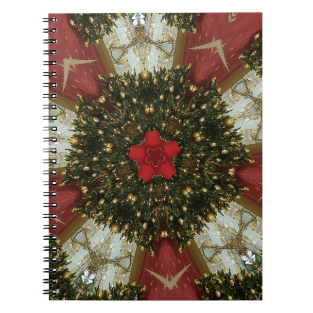 Cuaderno Navidades con estrella roja en oro verde rojo (Frente)