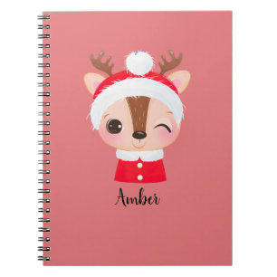 Cuaderno Navidades cortos Santa Reindeer Head