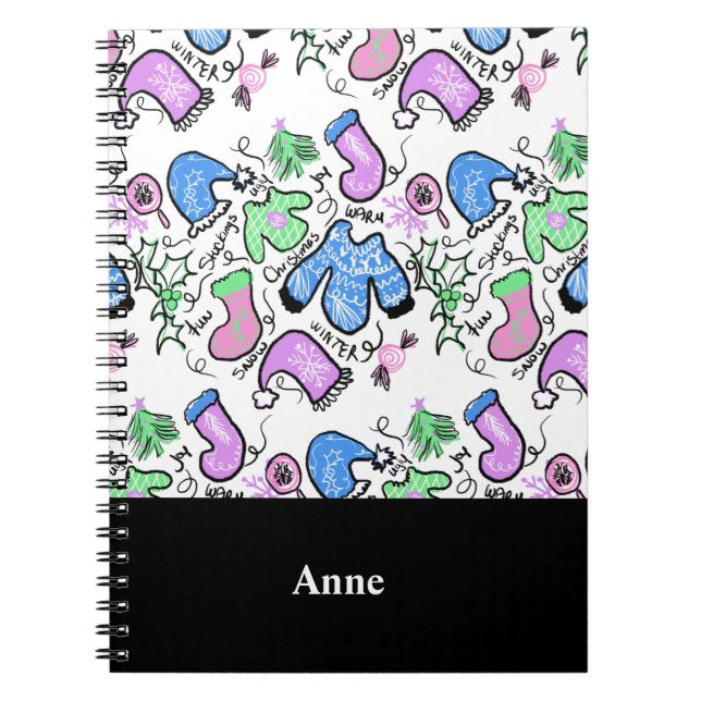 Cuaderno Navidades Cuidadosos Doodles Rigurosos Patrón de S (Frente)