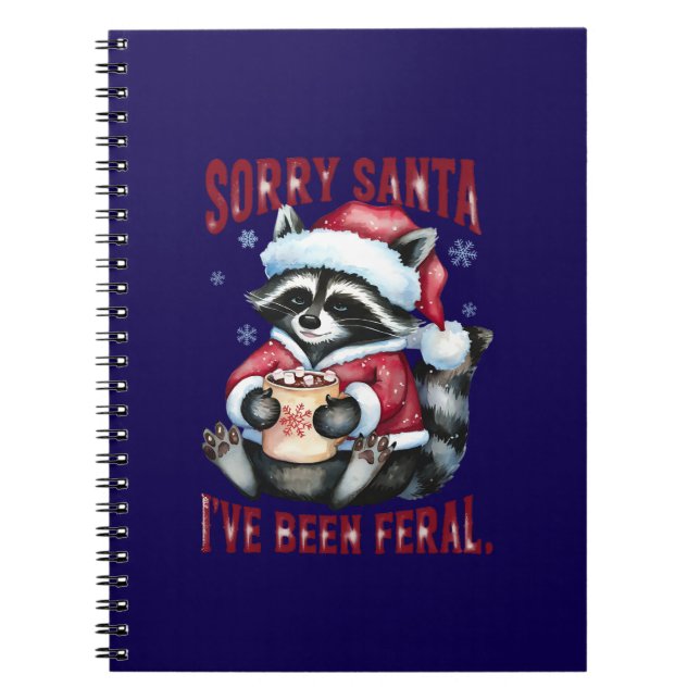 Cuaderno Navidades Cute Raccoon Cita divertida espiral (Frente)