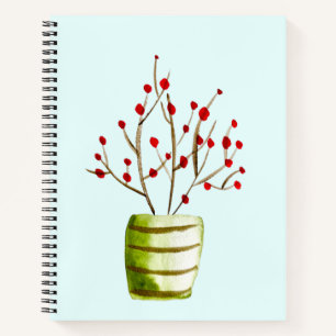 Cuaderno Navidades de acuarela de las Berries Rojas