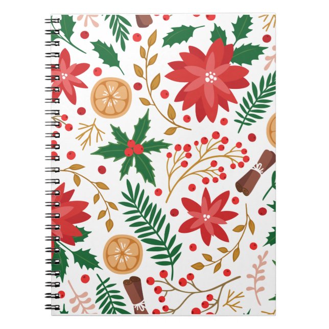 Cuaderno Navidades de acuarela modernos Árbol de pino verde (Frente)