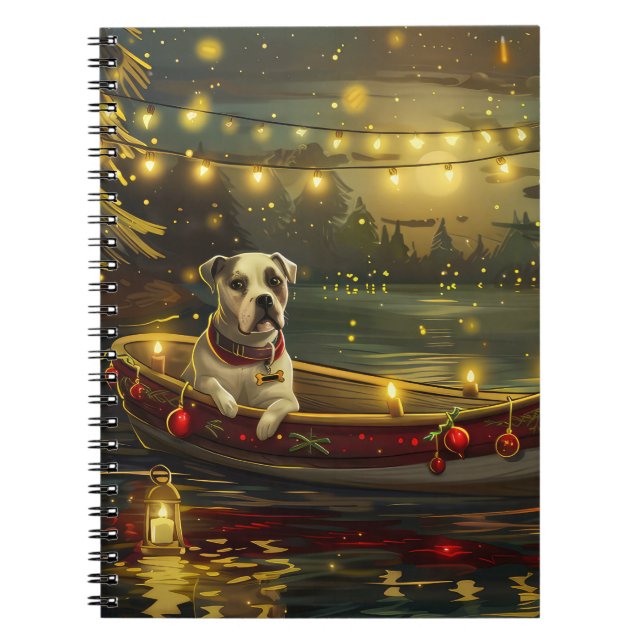 Cuaderno Navidades de American Staffordshire Voyage festivo (Frente)