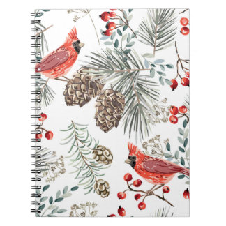 Cuaderno Navidades de aves cardinales Patrón de cosecha
