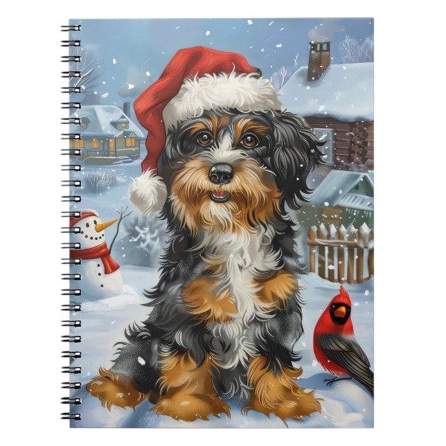 Cuaderno Navidades de Bernedoodle Dog Winter Wonderland (Frente)