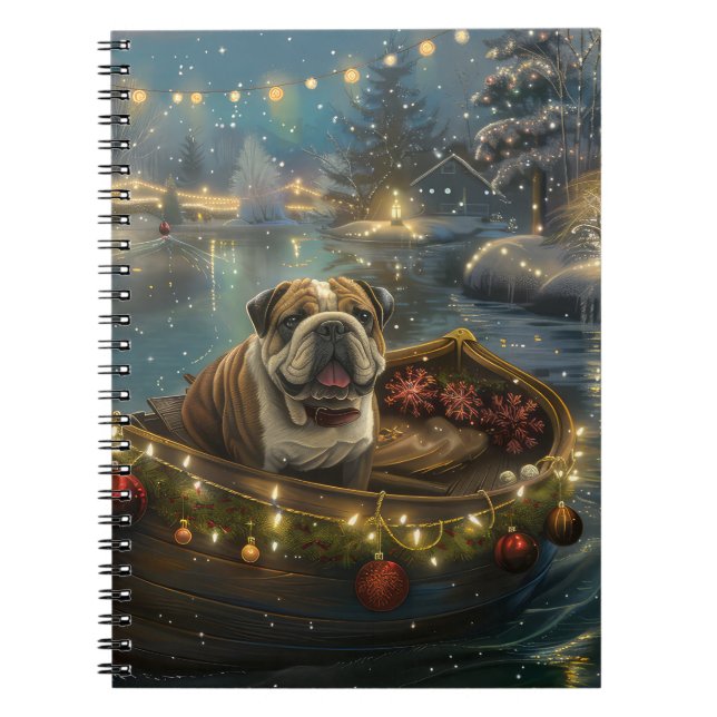 Cuaderno Navidades de bulldog de vacaciones (Frente)