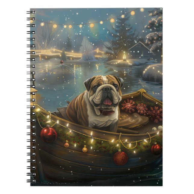 Cuaderno Navidades de bulldog de vacaciones (Frente)