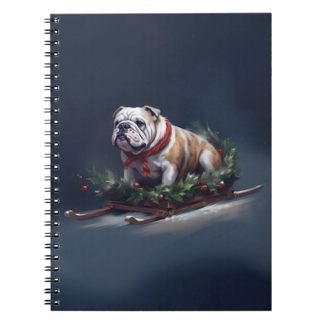 Cuaderno Navidades de bulldog nevan invierno (Frente)
