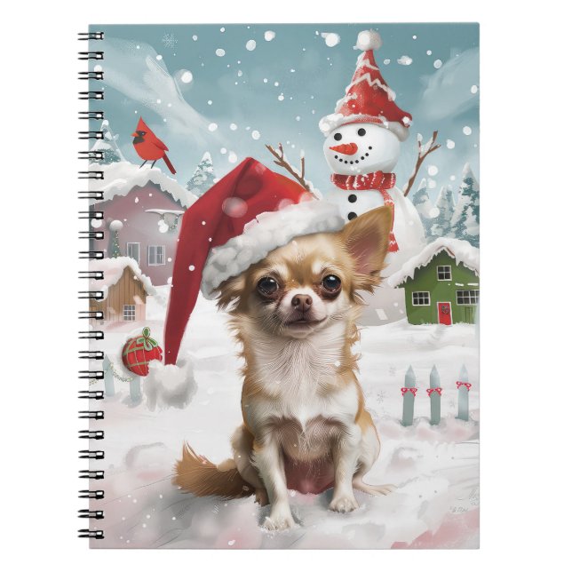 Cuaderno Navidades de Chihuahua Winter Wonderland disfrutan (Frente)