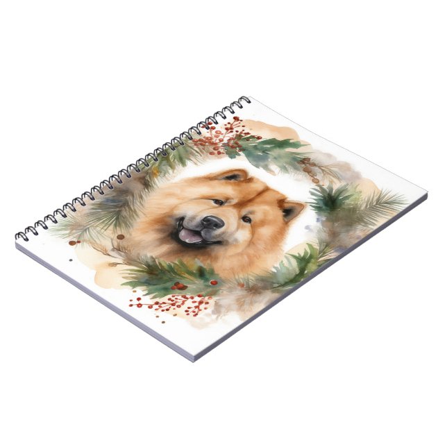 Cuaderno navidades de chow Wreath Festimes Pup (Lado Izquierdo)