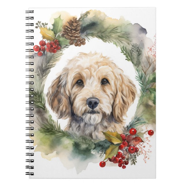 Cuaderno Navidades de Cockapoo Cachorro festivo (Frente)