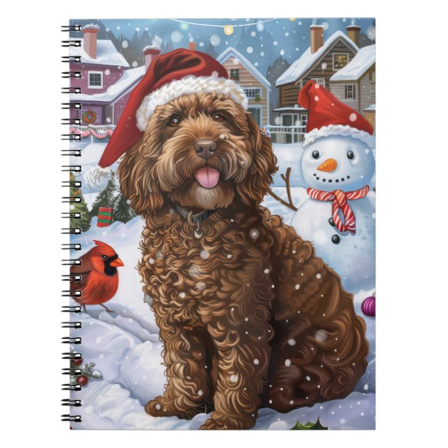 Cuaderno Navidades de Cockapoo Winter Wonderland Alegría (Frente)