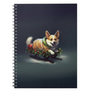 Cuaderno Navidades de Corgi nevan invierno