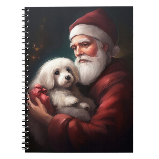 Cuaderno Navidades De Cotton De Tulear Con Santa Claus (Frente)