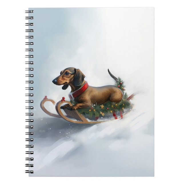 Cuaderno Navidades de Dachshund en invierno (Frente)