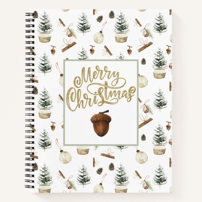 Cuaderno Navidades de Eucalyptus Acorns (Anverso)