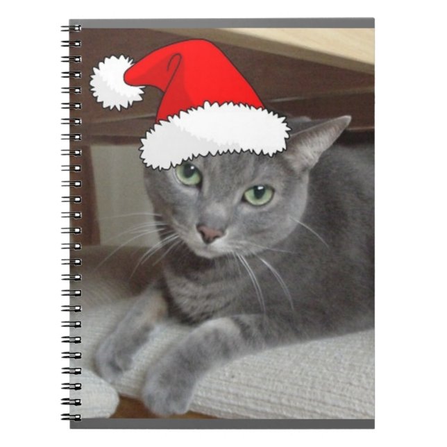 Cuaderno Navidades de gato azul de Rusia (Frente)