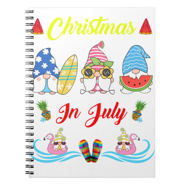 Cuaderno Navidades De Gnomes En El Verano De Julio (Frente)