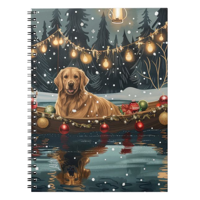 Cuaderno Navidades de Golden Retriever (Frente)