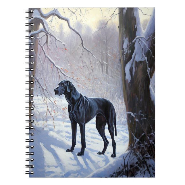 Cuaderno Navidades de Great Dane Let It Snow (Frente)