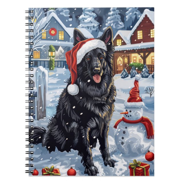 Cuaderno Navidades de invierno de Shepherd Dog en Bélgica (Frente)