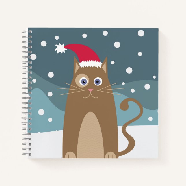 Cuaderno Navidades de invierno vacaciones santa cat (Anverso)