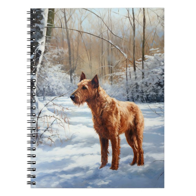 Cuaderno Navidades de Irish Terrier Let It Snow (Frente)