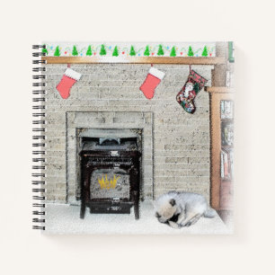 Cuaderno Navidades de Keeshond picotean perro con pintura d