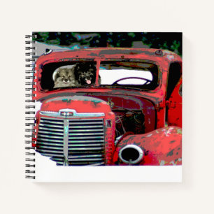 Cuaderno Navidades de Keeshond Viejo Camión Pintando Arte D