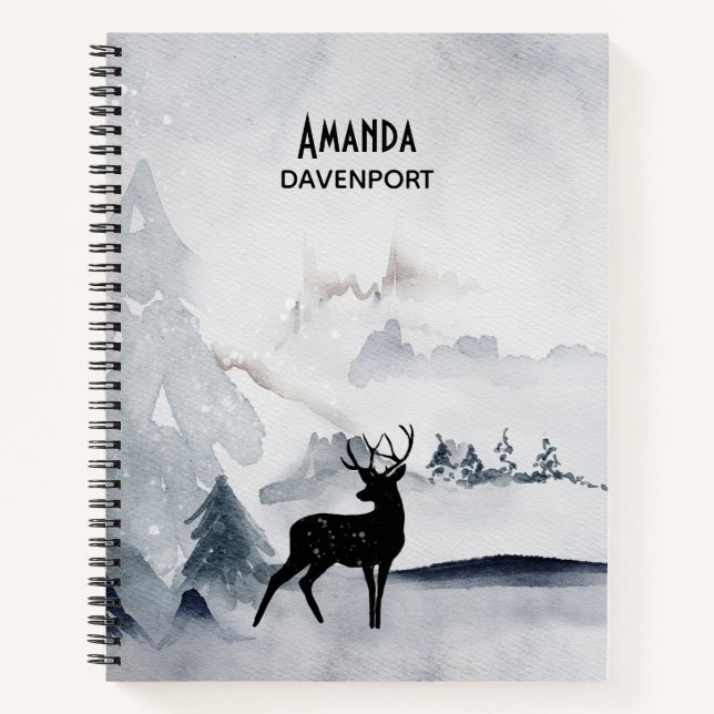 Cuaderno Navidades de la acuarela gris y salvaje (Anverso)