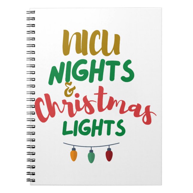 Cuaderno Navidades de la NICU Noches y Navidades Luces (Frente)