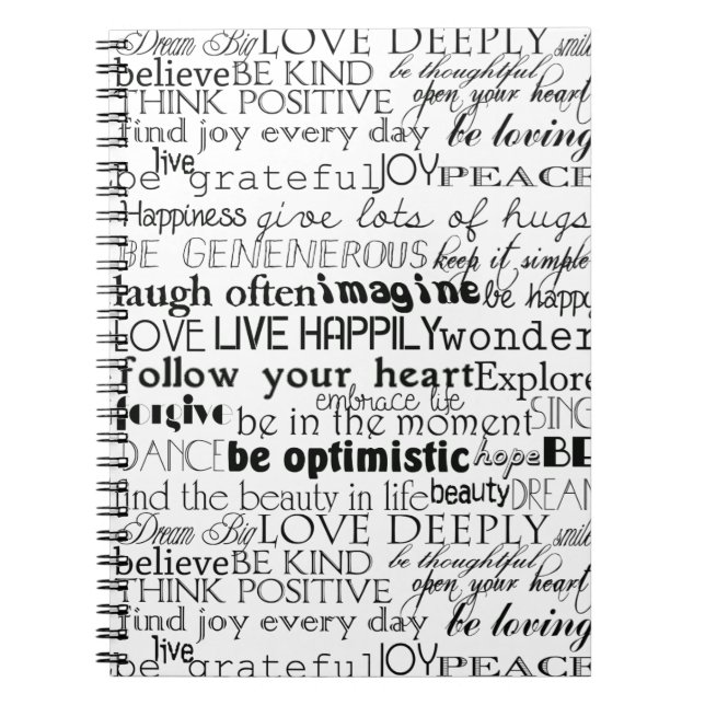 Cuaderno Navidades de las palabras Inspiradoras blancas neg (Frente)