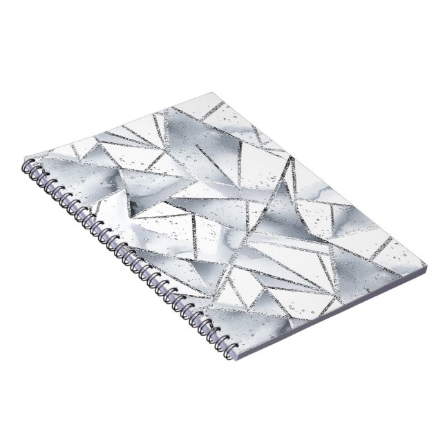 Cuaderno Navidades de los Triángulos Blancos de Plata moda (Lado Derecho)