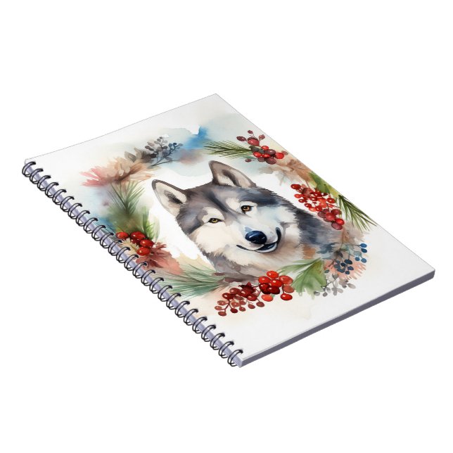 Cuaderno Navidades de Malamute de Alaska escribieron presen (Lado Derecho)