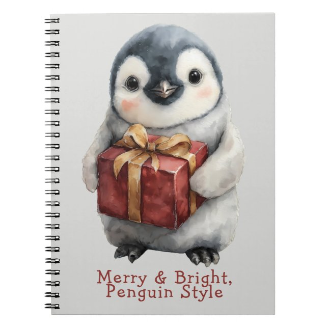 Cuaderno Navidades de Merry & Bright Penguin (Frente)