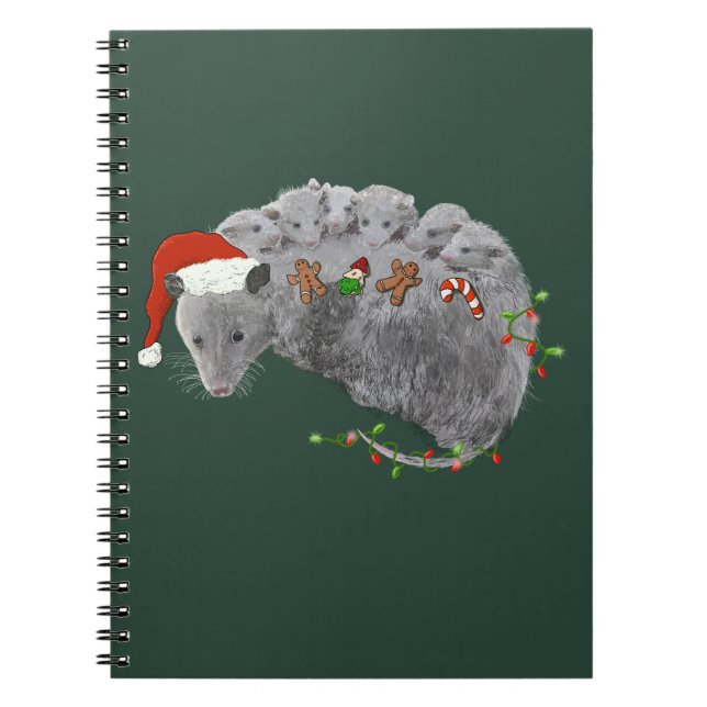 Cuaderno Navidades de Opossum: Bebés envueltos en luces (Frente)